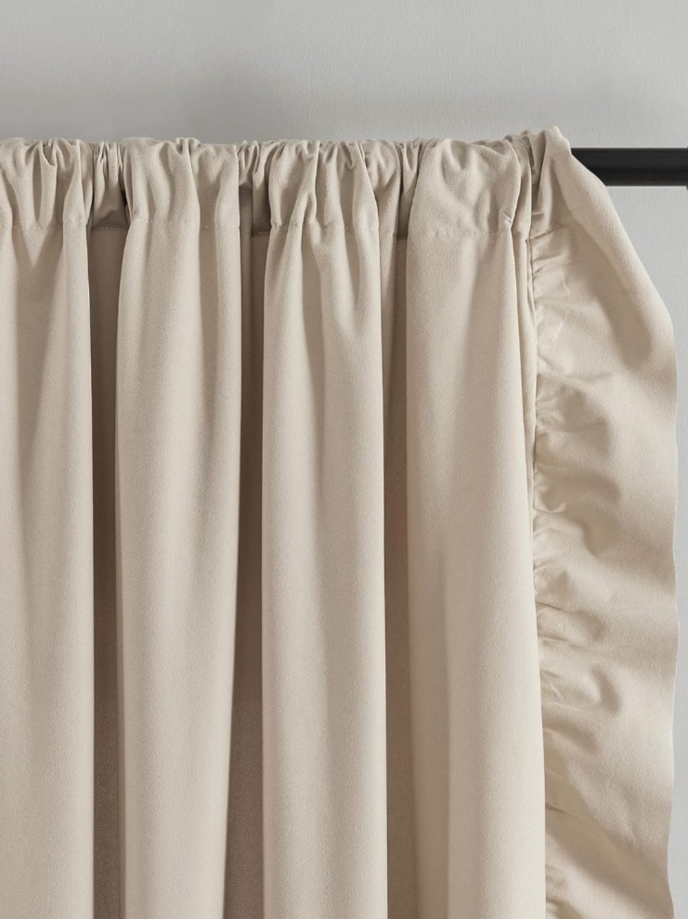 Soft Ruffle Curtain Panel - Cream - Picture 3 of 7